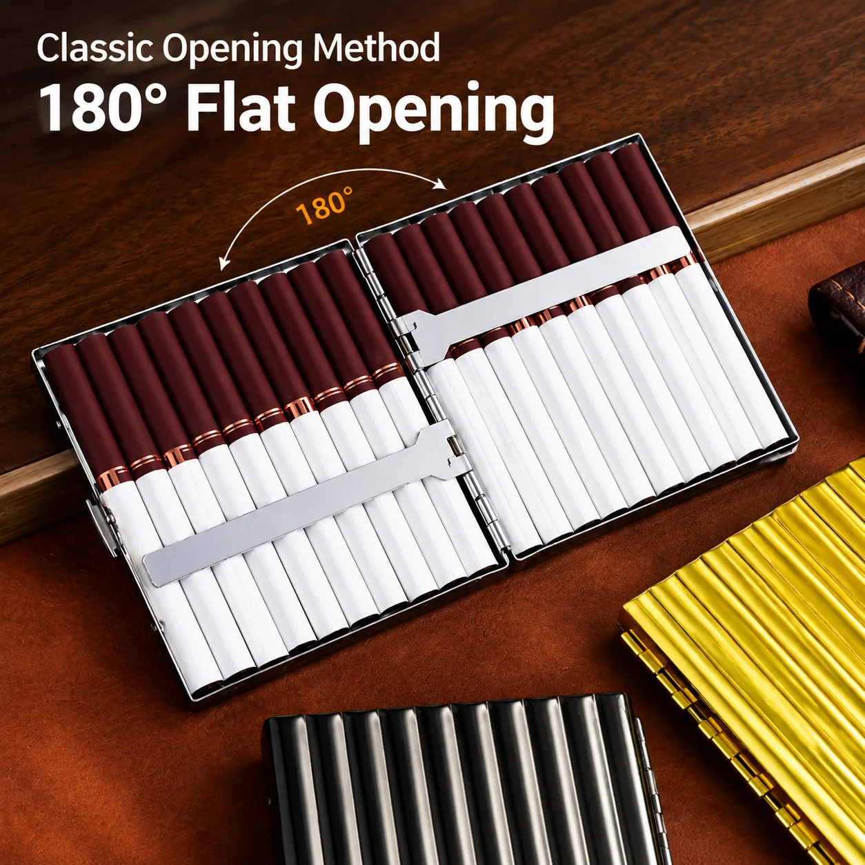New Large Capacity Portable 20 Pack Split Pack Cigarette Case Men's Cigarette Case Meta Cigarette Accessories for Men and Women