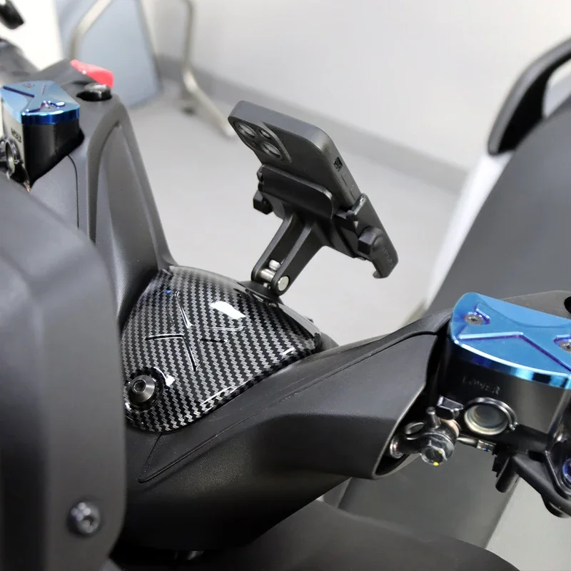 For YAMAHA Tricity 300 Tricity300 2023 Carbon Fiber Rear Hugger Fender Handlebar Upper Faucet Cover Shell Phone Holder Tricity