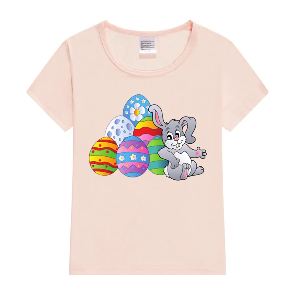 

2024 Easter Shirt Bunny Funny Shirts Cute Kids T Shirt Toddler T-shirt Egg Hunt Tee Girls Boys Clothes