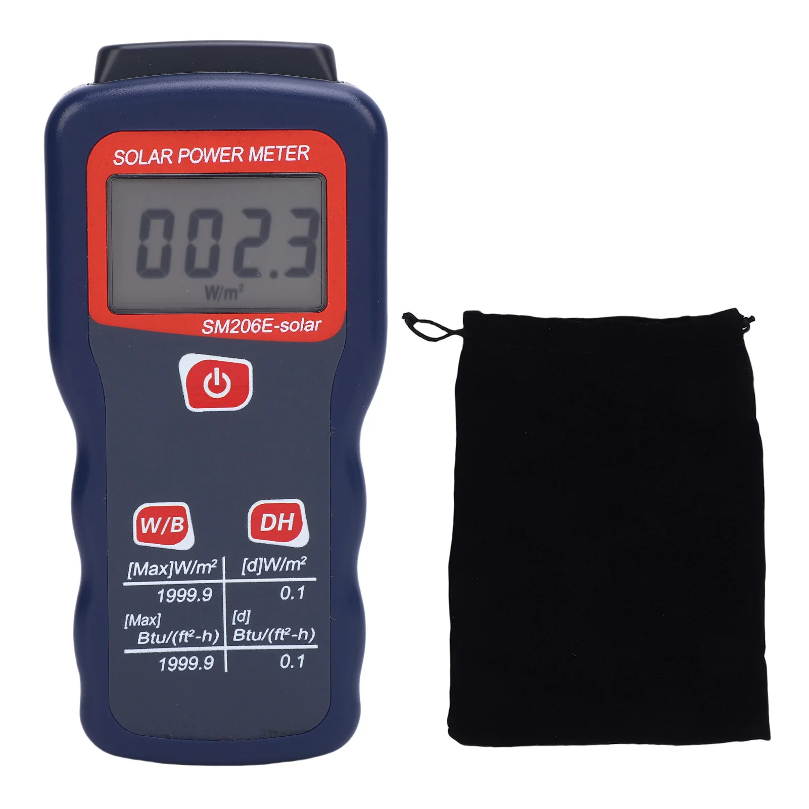 Medidor de energia solar sm206e, função precisa de retenção de dados, testador de medição de energia de luz solar para pesquisa em meteorologia