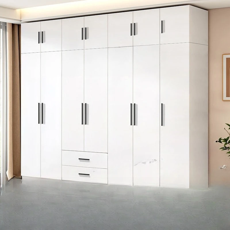 Light luxury steel wardrobe, modern and simple bedroom, Nordic style, cream style
