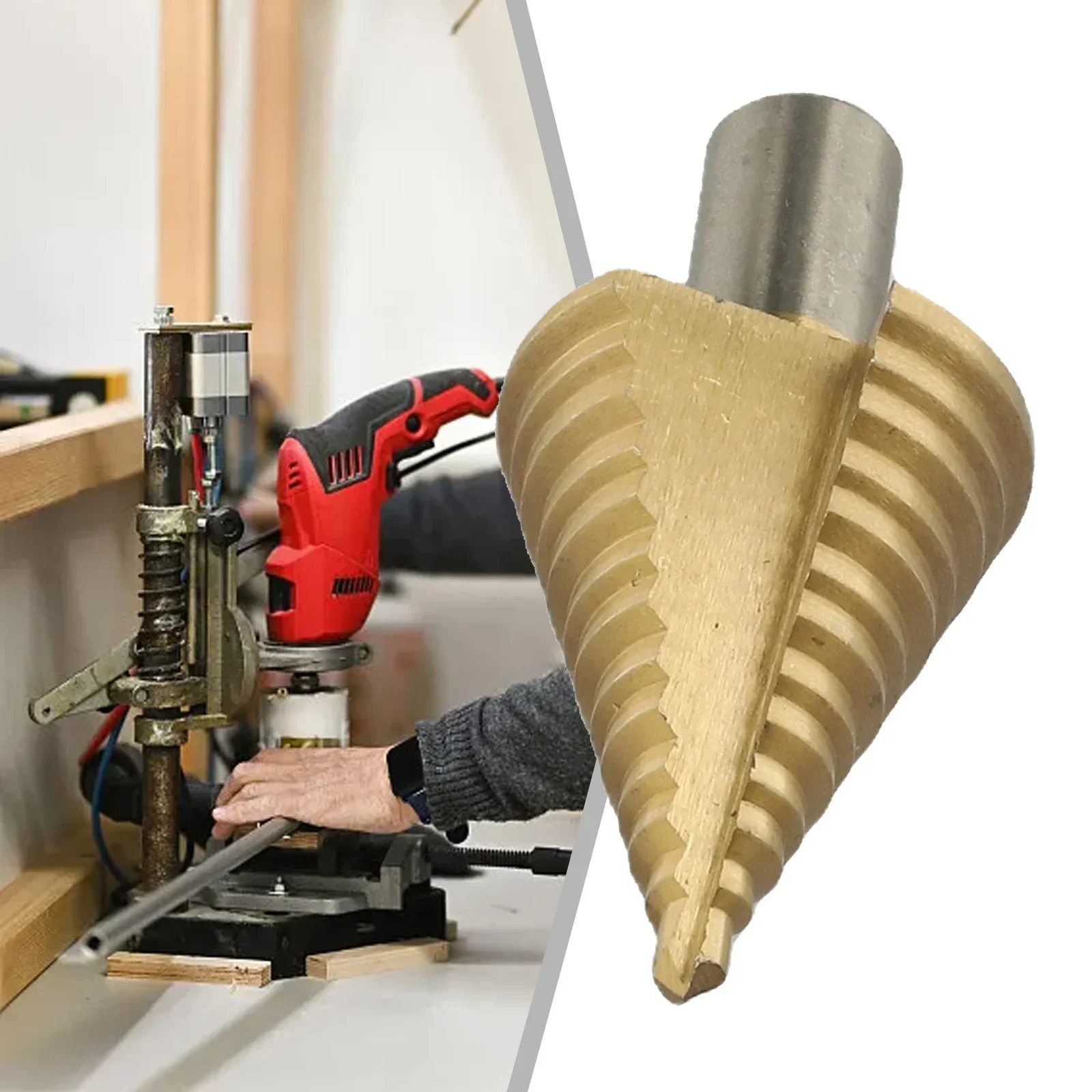 Tool Step Drill Bit 13 Steps 1pcs High Speed Steel Cutter Hole Cutter Two-fluted Coated DIY Gold Step Drill Bit