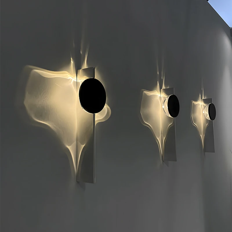 

Minimalist LED Wall Sconce Creative Art Ripple Wall Lamp Bedroom Bedside Background Aisle Porch Corridor Atmosphere Wall Light