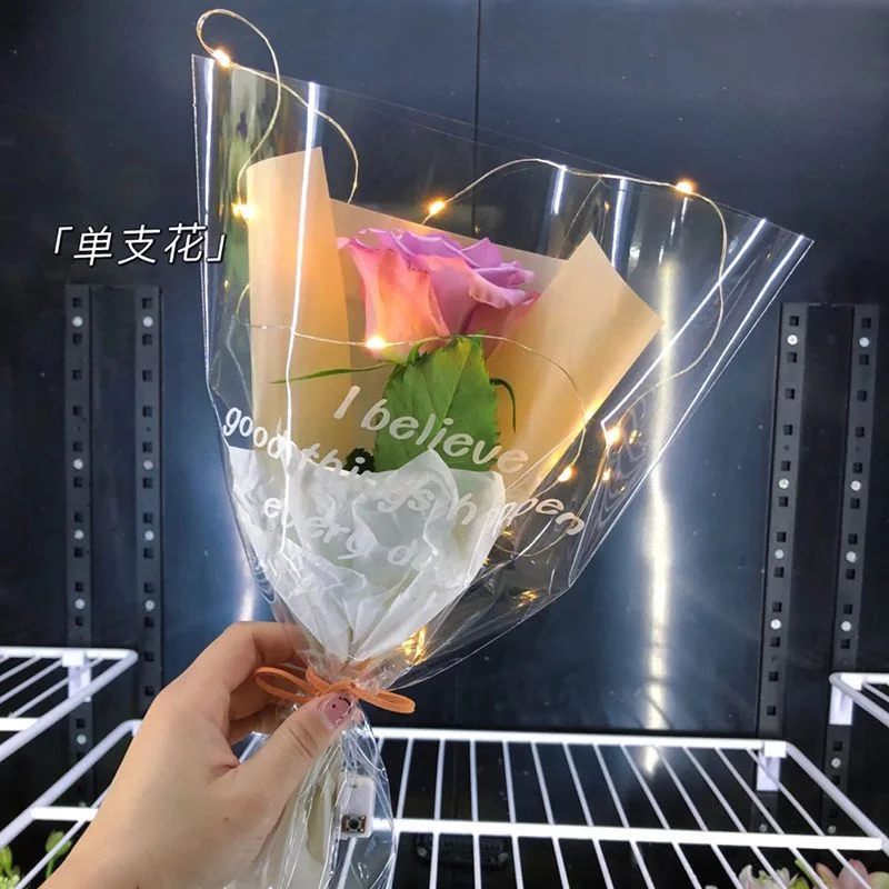 [Clear flower packaging bag] clear OPP packaging bag English gypsophila packaging bag small bouquet Carnation dry flower bag sti