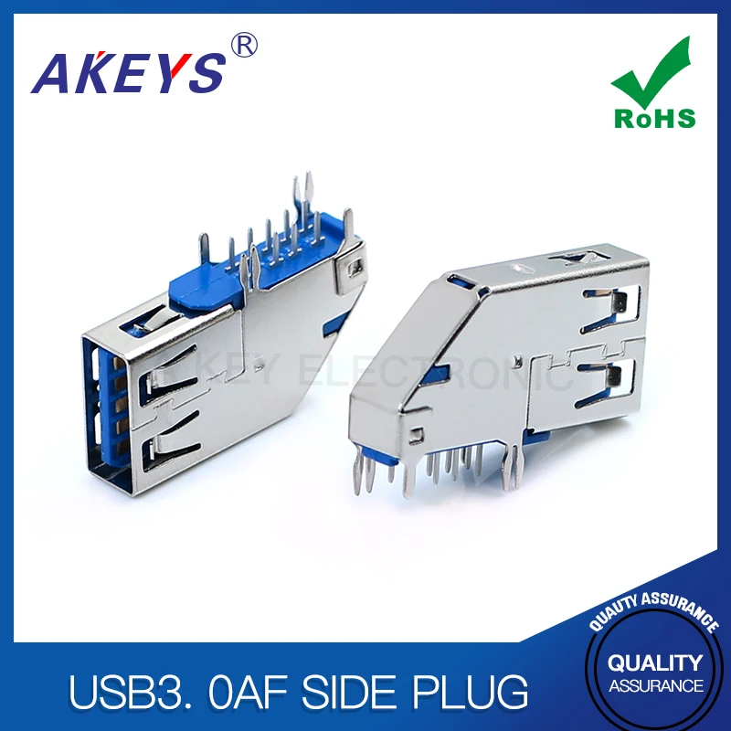 USB 3.0-A Female side long-body connector 90-degree pin USB plug-in side high-speed transmission female port