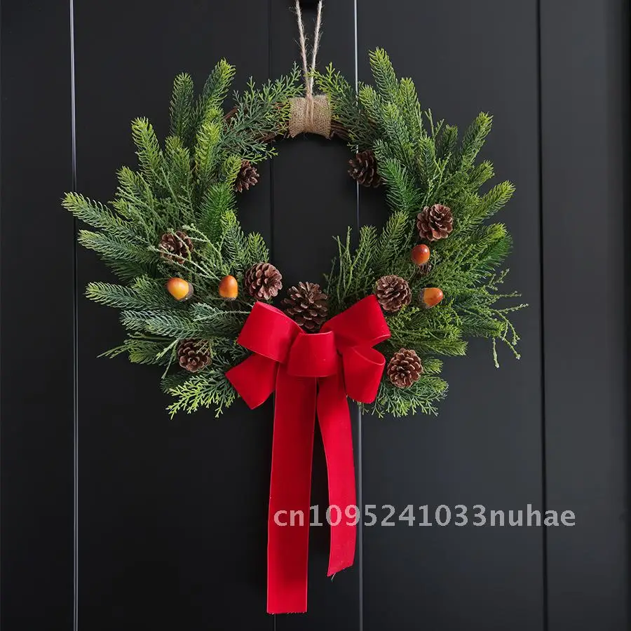 couronne-de-noel-en-forme-de-pomme-de-pin-naturelle-feuille-pe-baie-verte-cloture-en-rotin-pendentif-de-decoration-d'escalier