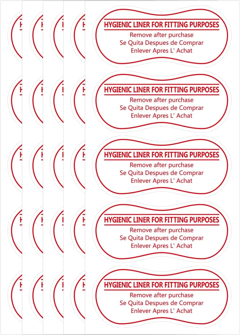 

Adhesive Protective Hygiene Try On Stickers for Swimwear,Swimsuits and Lingerie,4x2 inch,100 Pcs Per Pack