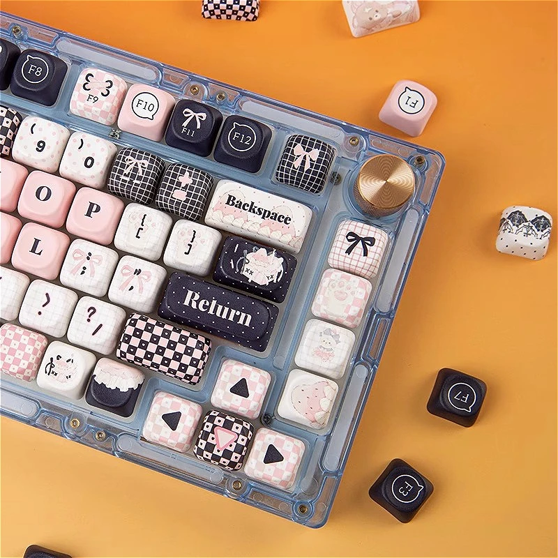 

Anime Keycaps, Cute Rainbow Keycap Set for Mechanical Keyboard, PBT Material, Cherry Profile, Heat-Sublimation, Custom Keycaps