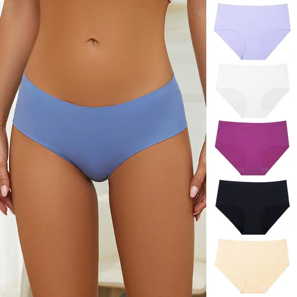 Sexy Thongs Underpants Women G-strings Mid Waist Sports Panties Soft Breathable Elastic Lady Sports Briefs Female Underwear