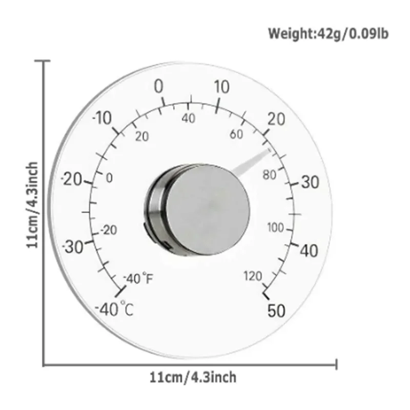 1 PCS Indoor Outdoor Window Thermometer Weather Thermometer Accurate Readings Acrylic + Stainless Steel For Home Office-Hot