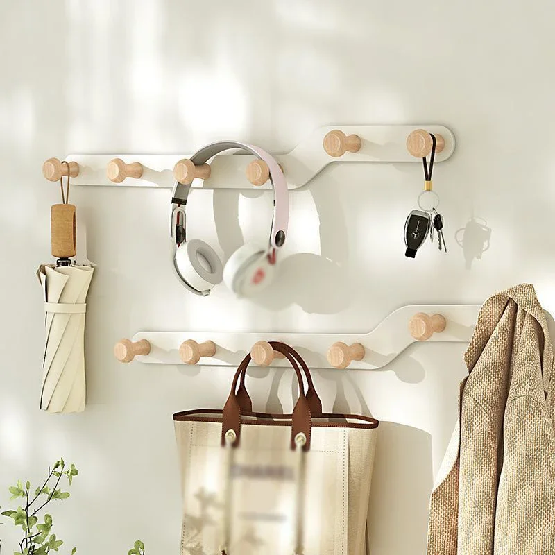 4/5/6/7/8 Door Rear Hook Clothes Coat Hat Scarf Key Hangers Wall Mounted Rack for Livingroom Kitchen Bathroom Organizer Holder