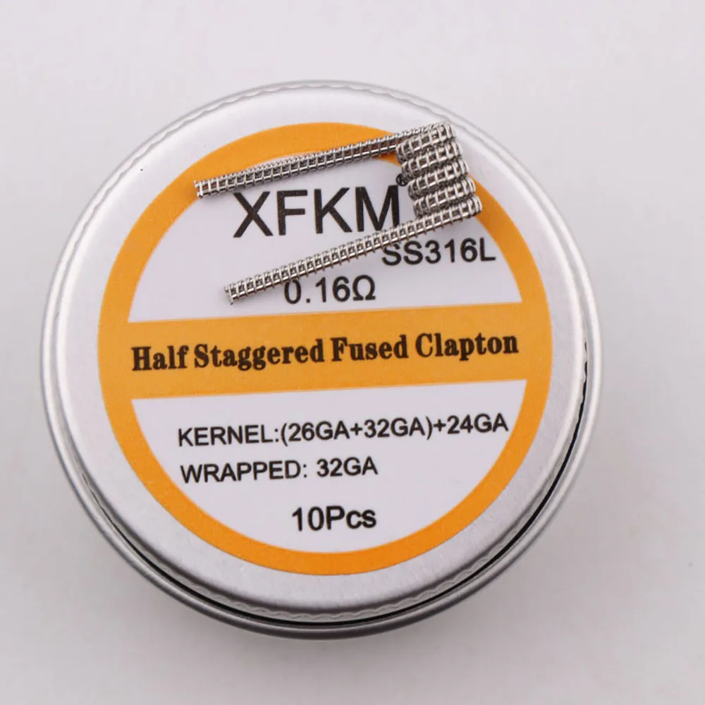 XFKM 10pcs/box 316/NI80 Juggernaut fused Clapton staggered taiji wire for RDA RBA Rebuildable tank Heating Wires Coil Tool