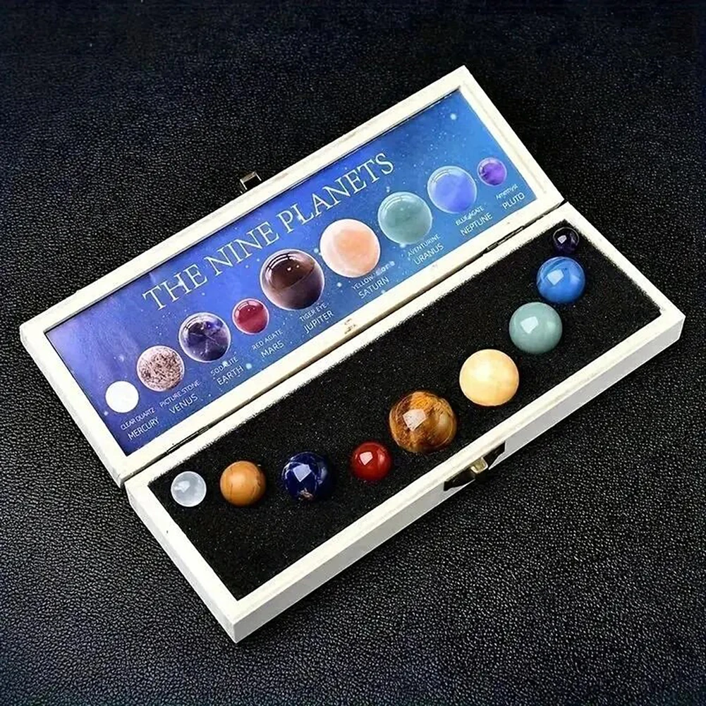 Crystal Ball Decor - Planetary Energies Solar System 9 Crystals
