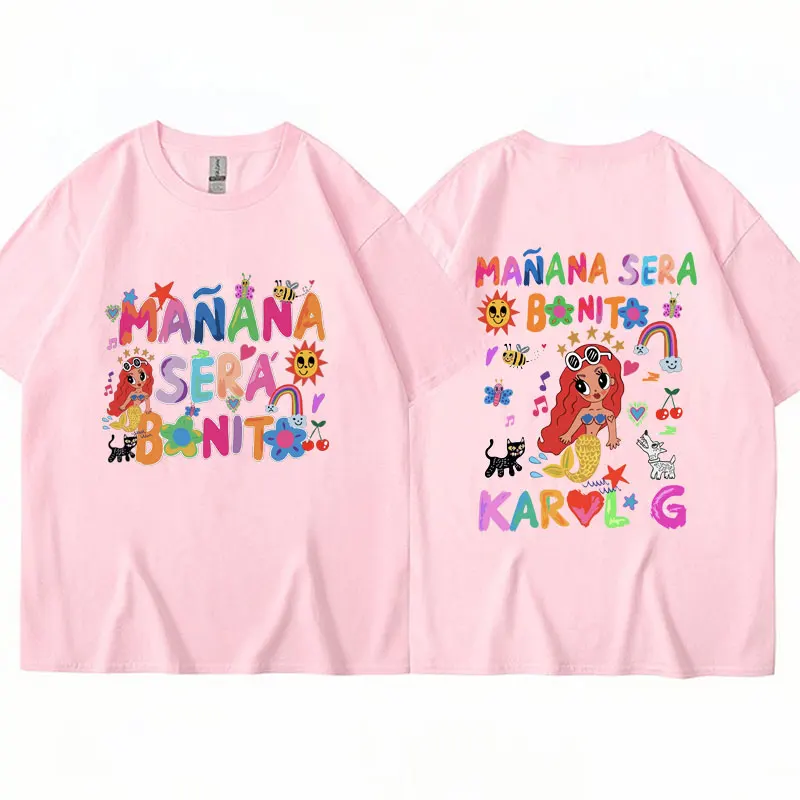 Limted karol G manana Vérsavó Bonito T shirts Megmunkalás harajuku Menő Komló Póló Uniszex Lezser Lélegezhető Pamut Irdatlan T-idom Ing