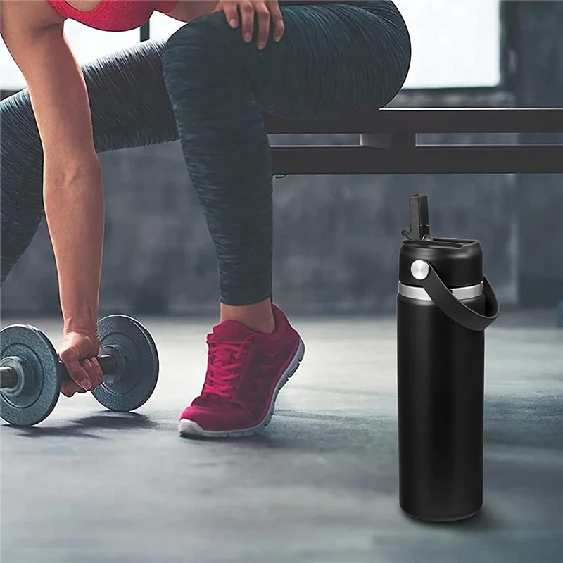 A88X ハイドロフラスク広口 12 オンス 18 オンス 32 オンス 40 オンス 64 オンス用ストロー蓋 2 パック、柔軟なハンドル交換用蓋ストロー