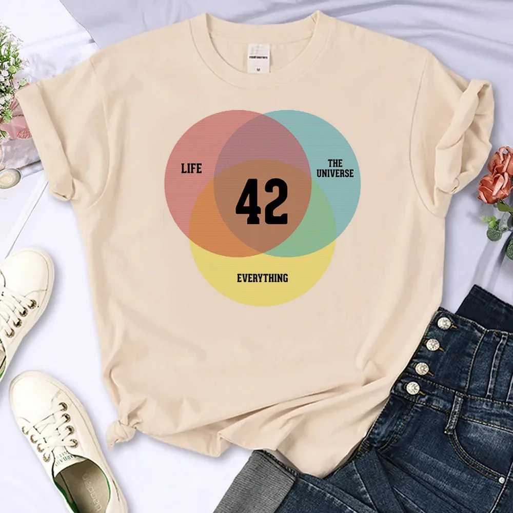 

Venn Diagram Life the Universe Everything t shirt women graphic anime tshirt female graphic manga clothes