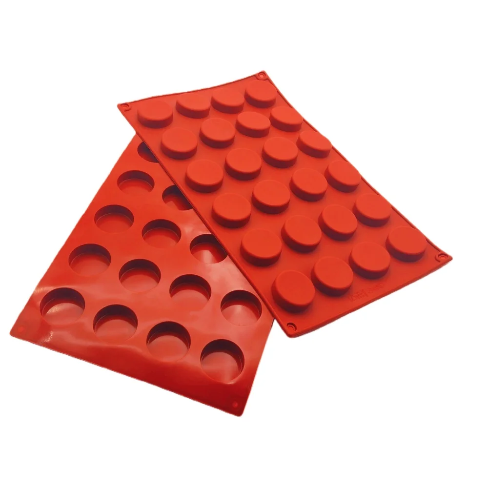 Silicone Cake Mold Single Hole Diameter 3.0cm Height 1cm Round Chocolate Slices Flip Sugar DIY Cake Decoration Mold Baking Mould