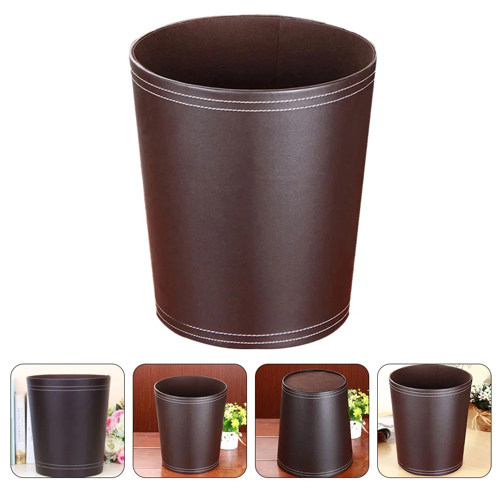 Trash Can Kitchen Household Garbage Container Garbage Ash-bin Bucket with Lid for Car Round Cans Simple Recycling Containers