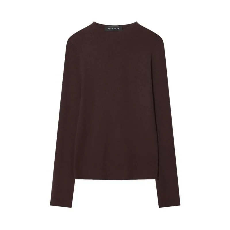 Femmes Simple tricot pull demi col haut automne femmes tricot à manches longues pull femme Base hauts