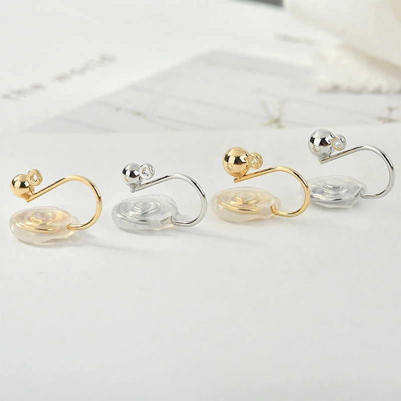 

Copper-plated 18K Gold No Ear Holes Beanie Tray with Hanging Mosquito Coil Tray Ear Clips DIY Earrings Material Accessories