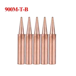 5pcs/set 900M-T Pure Copper Copper Soldering Iron Tip Lead-Free Welding Solder Tip 933.907.951/900M-T-IS/900M-T-1.6D/900M-T-4C