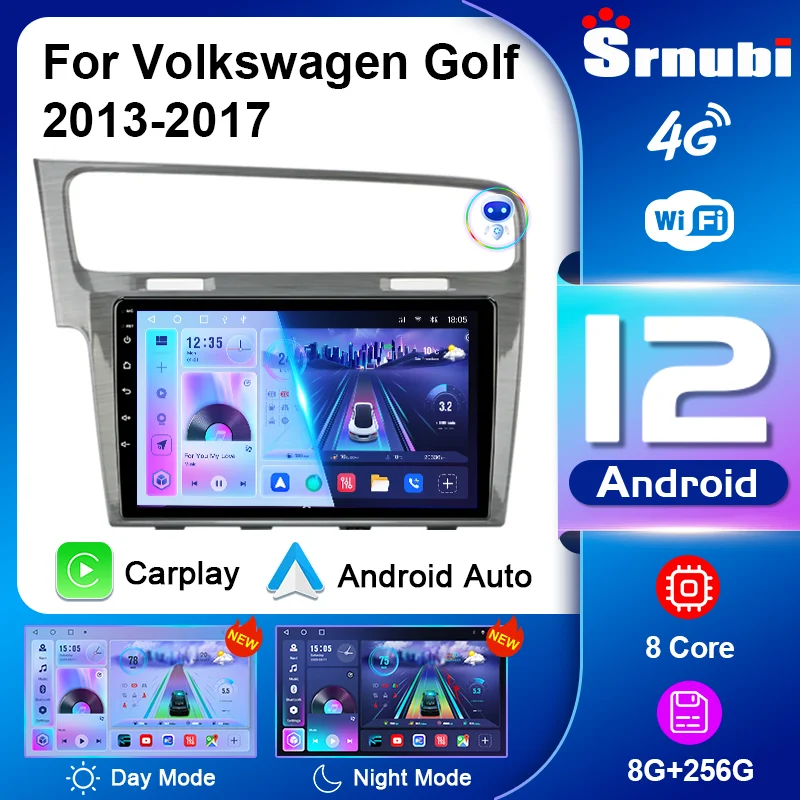 

Srnubi 2Din Android 12 Car Radio for VW Volkswagen Golf 7 2013-2017 Multimedia Wireless Carplay Auto Head Unit Stereo Navigation