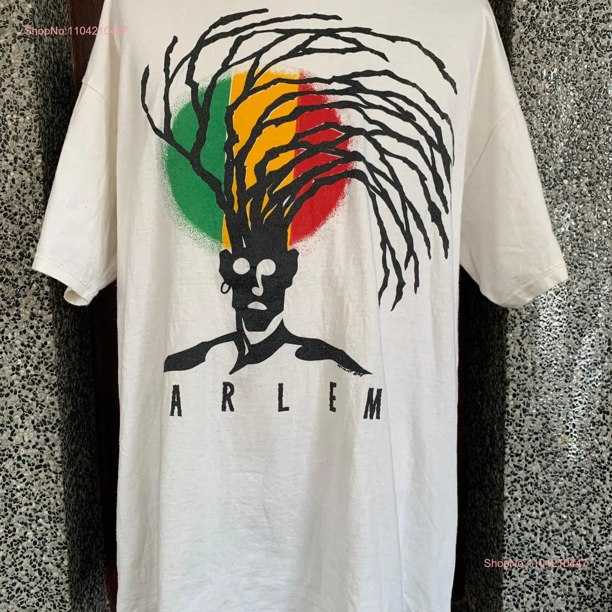 Vintage 90s Harlem Rasta Wet Paint Art T Shirt long or short sleeves