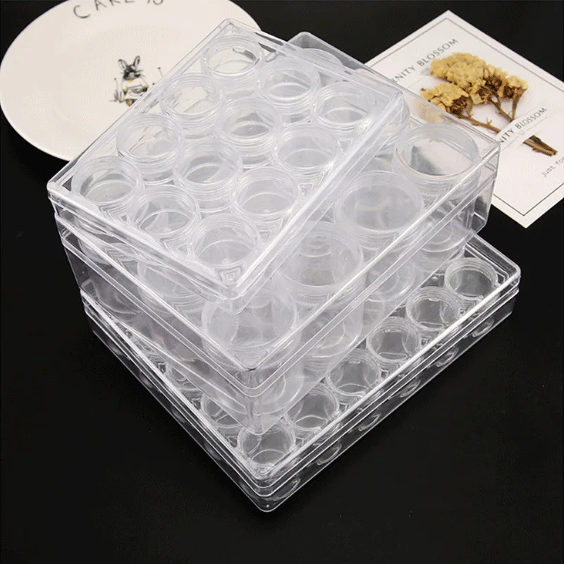 Transparent Plastic Storage Jewelry Box Compartment Adjustable Container Beads Earring Box for Jewelry Rectangle Box Case