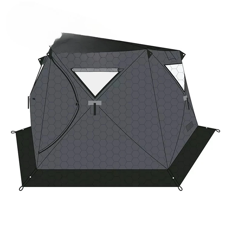 Easy Set up 6-Sided Portable Outdoor Sauna Tent for 8 Person With Wood Burning Stove