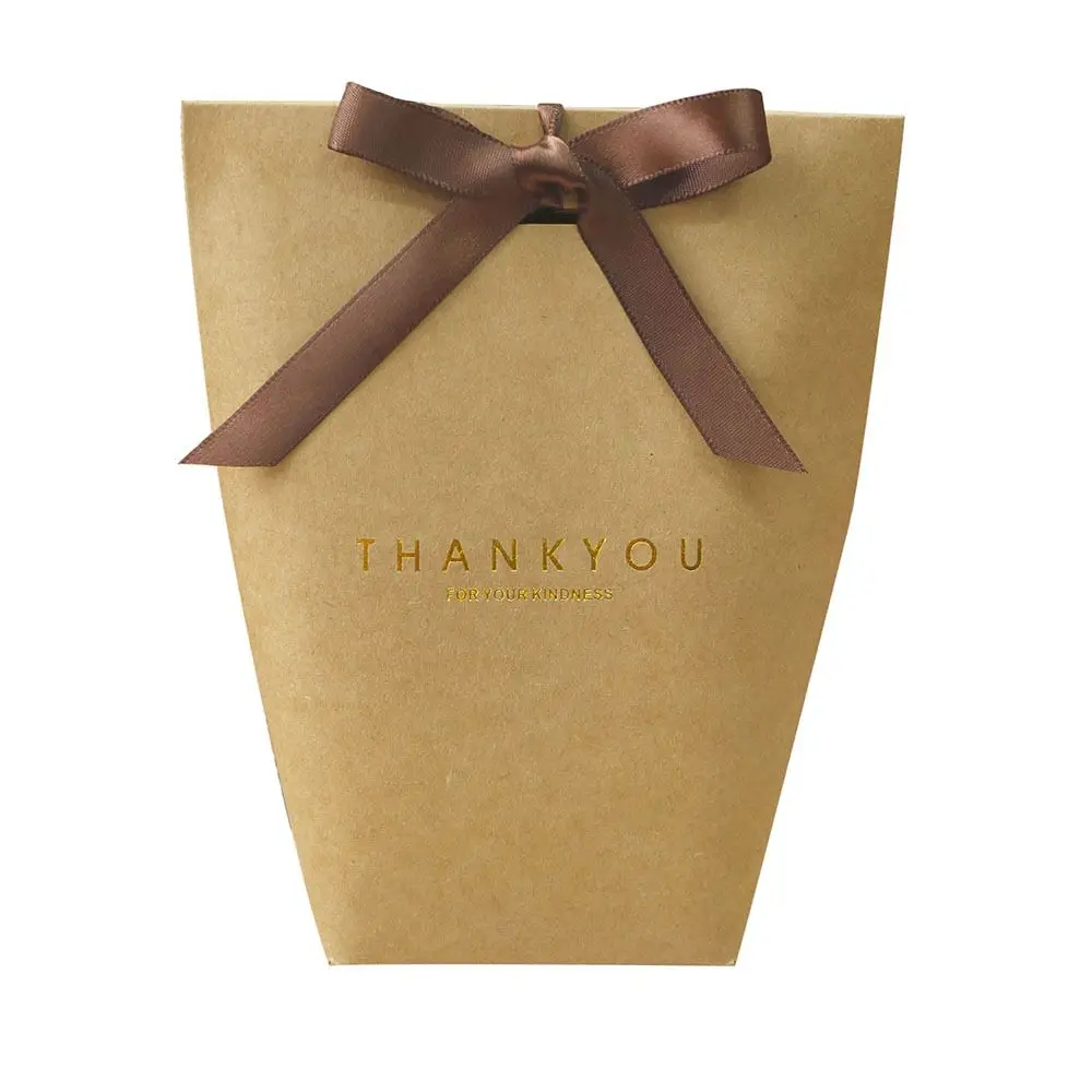 Kraft Paper White Thank You Gift Packaging Box Cookie Dragee Gift Boxes Wrapping Supplies Candy Box Gift Bags