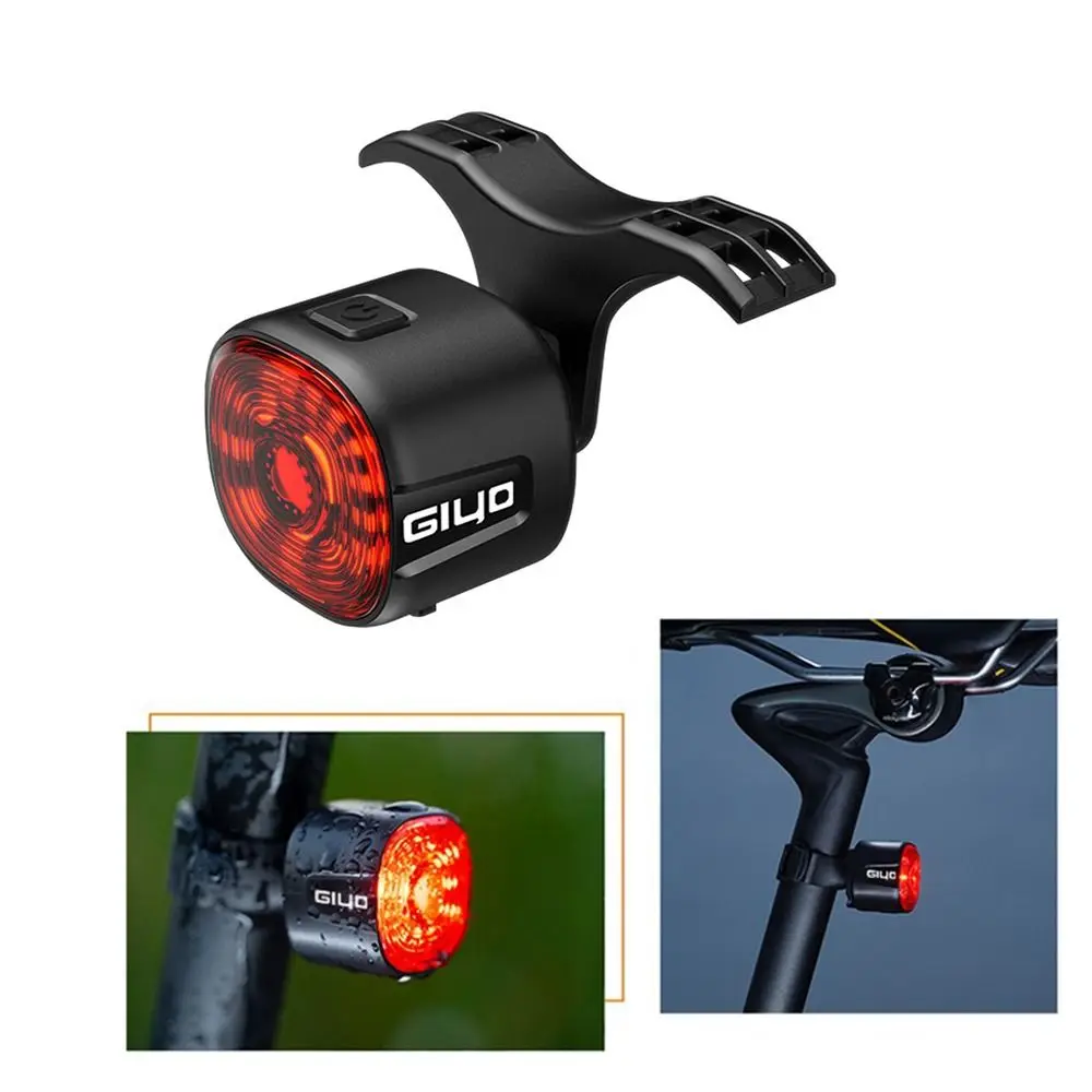 

IP66 Waterproof Smart LED Bike Brake Tail Light Induction 6 Modes Mountain Helmet Warning Light Type-C Stop Signal