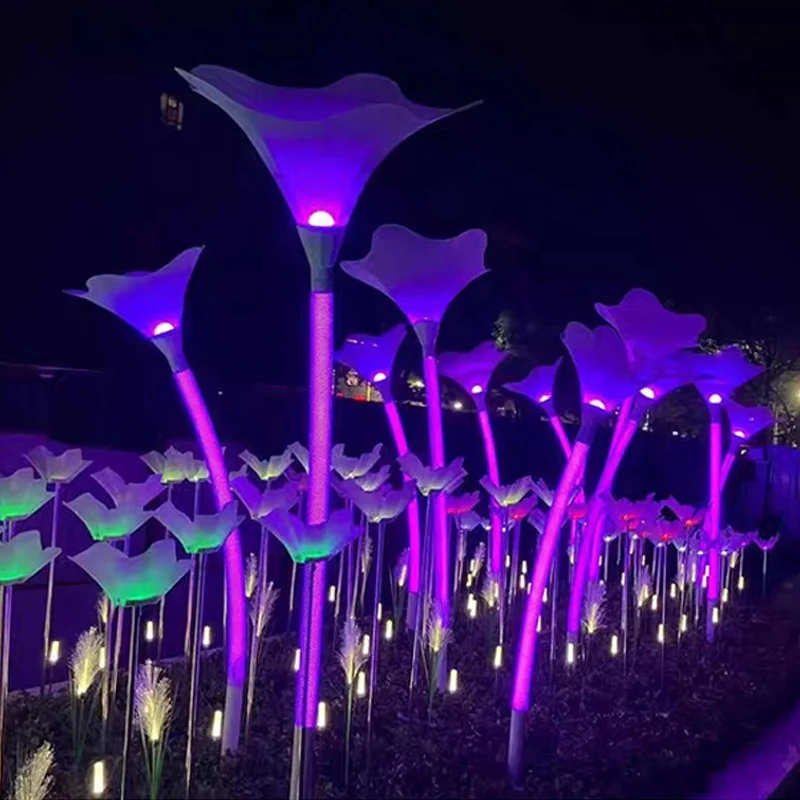 

60W Outdoor Waterproof Trumpet Courtyard Lights Colorful Decorative Lights Led Modeling Landscape Lamp Simulation Flower Lamp