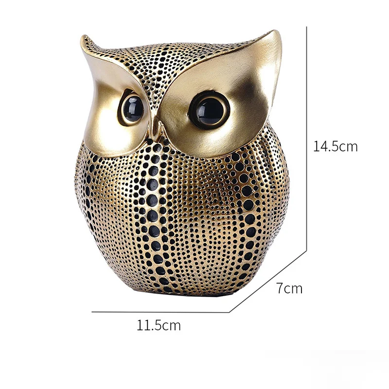 Nordic Light Luxury Ornament Office Home Living Room Decoration Gold Owl Resin Creative Crafts Room Interior Decor Home Ornament