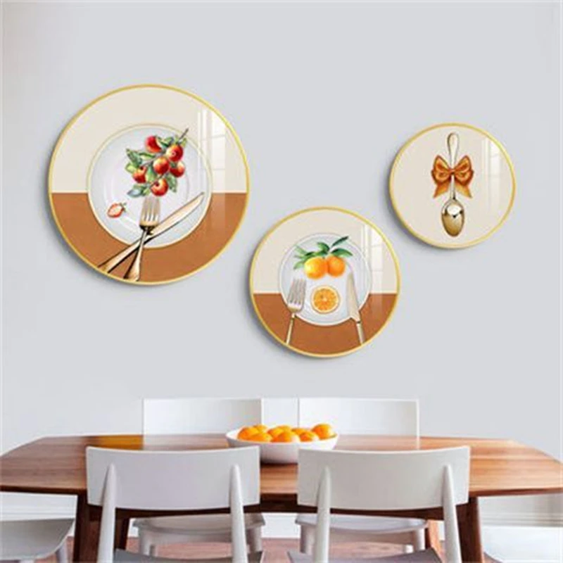 Nordic Style High-end Decor Painting Home Dining Room Hang Wall Photo Frame Entrance Living Room Exquisite Photo Frame 3-pcs Set