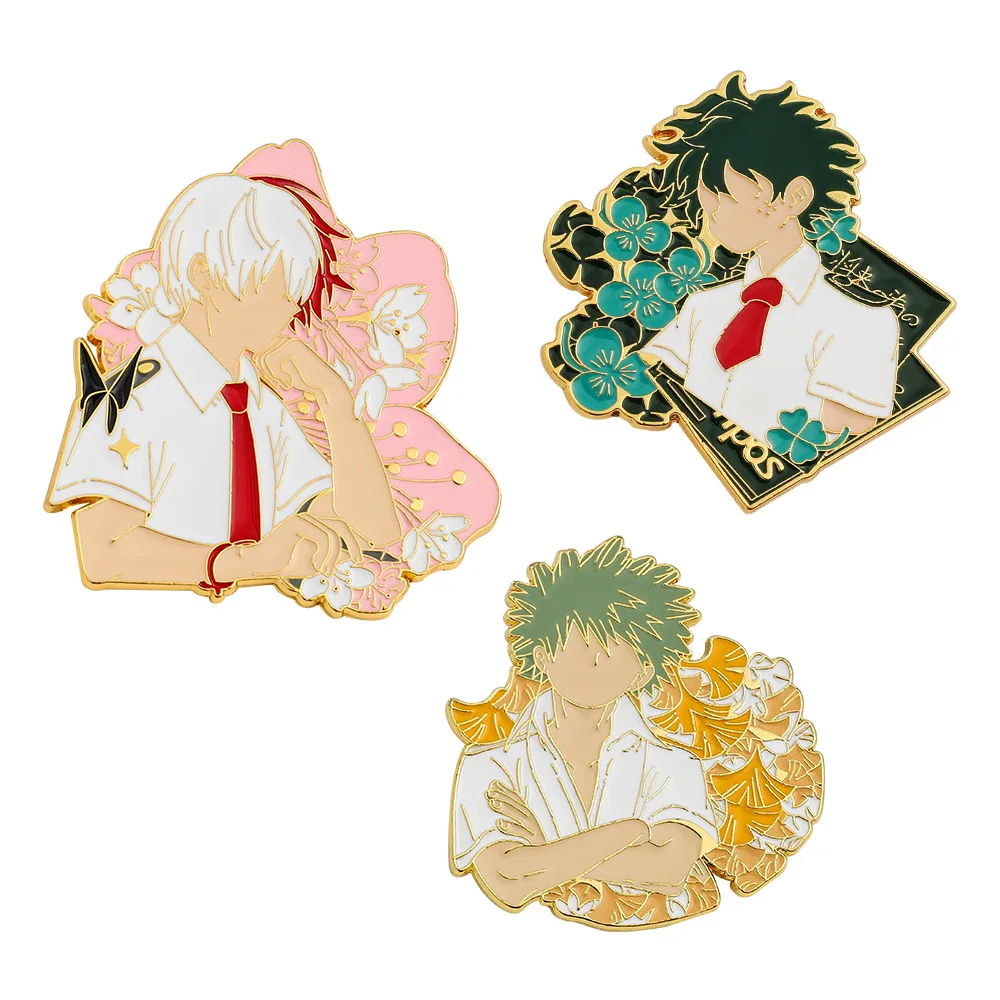 

1 Set Cross Border Hot Selling My Hero Academy Brooch Japanese Anime Anxiety East Metal Badge Backpack Clothing Accessories