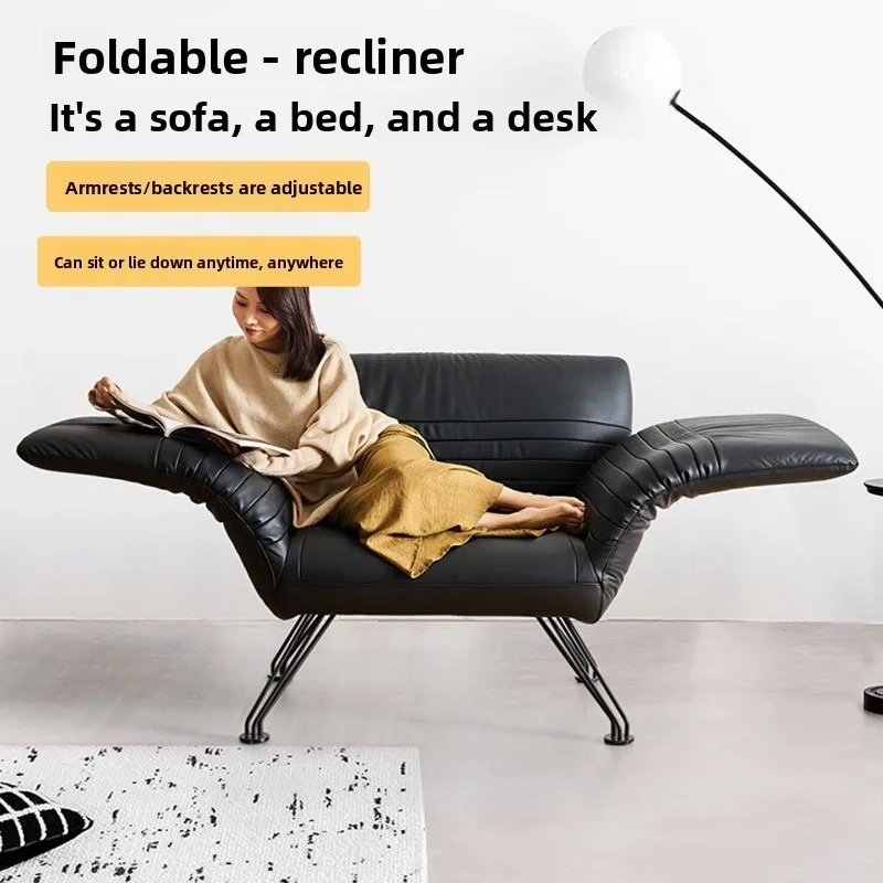 Designer black lazy recliner single leisure sofa