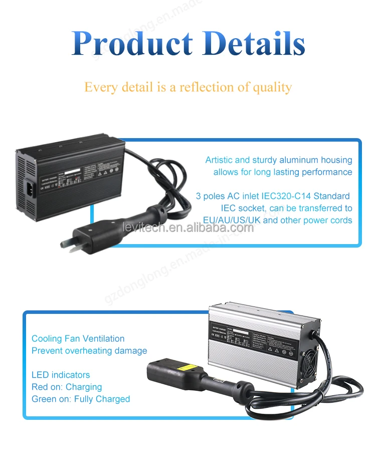 DL900 LiFePO4 Fast Charger 48V 15A 900W Aluminum Case Lithium Iron Phosphate LFP RV EV Power Forklift Battery Charger view 4
