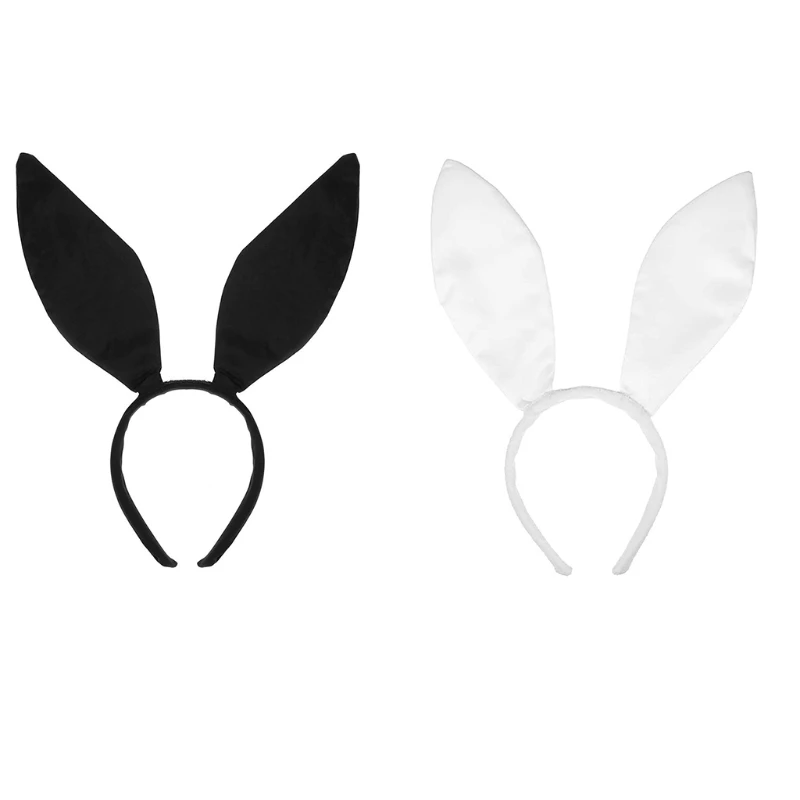 

Bunny Ear Headband Black&White Color Hairbands Christmas Party Hair Decor N7YF