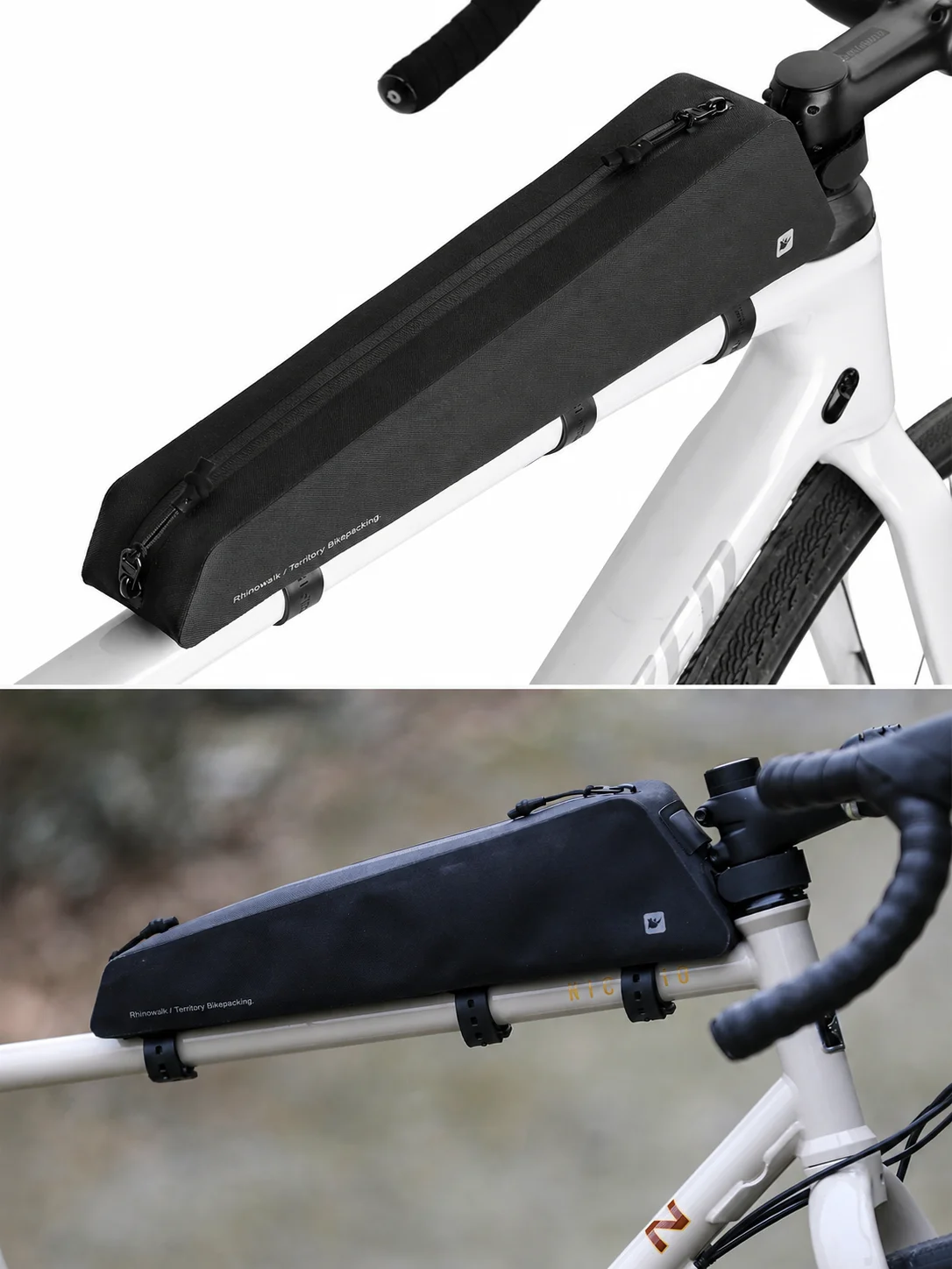 Rhinowalk Bike Top Tube Bag 1.6L Waterproof Bikepacking Frame Storage Bag MTB Gravel Road Bicycle Phone Pouch Cycling Accessorie