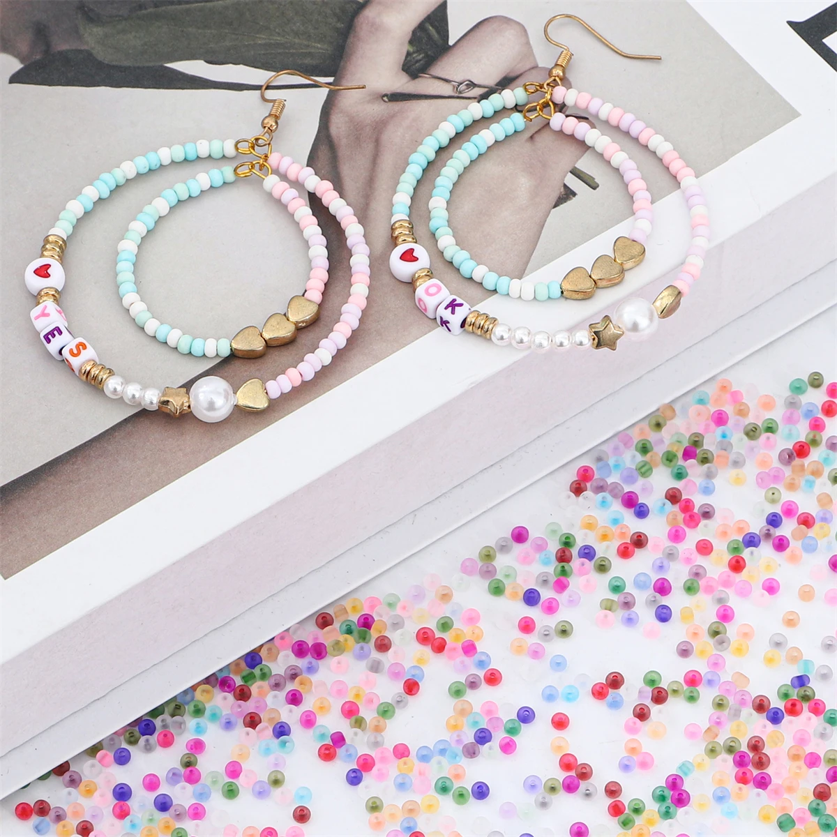 About1980 Pcs Domestic Super High Quality Transparent Frosted Glass Rice Beads Unique Loose Beads Handmade DIY Making Jewelry Ne