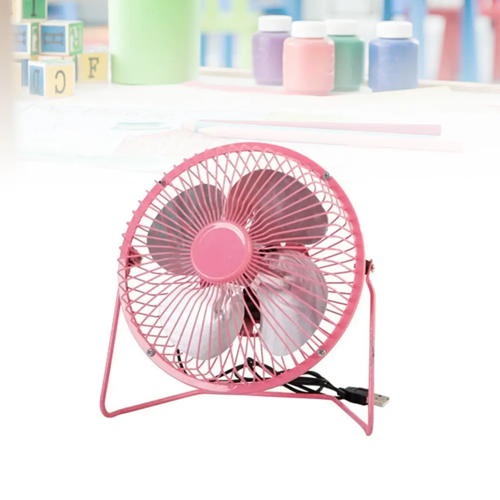 

4'' Usb Table Portable Adjustable Stand Metal Mesh Cover For Dorm Office Home Pink Mini Floor Portable Mini Table Fan For Home