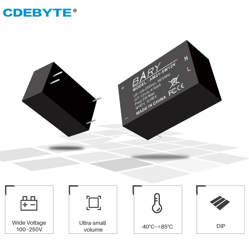 AC-DC Buck Power Supply Module 100V 250V To 5V 5W Step-down Voltage AC Isolation Stabilized CDEBYTE AM21 Series Power Supply