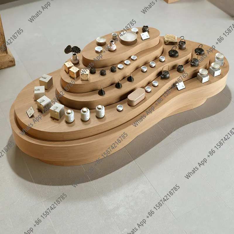 Multi-layer Nakajima Taiwan special-shaped tea room utensils display cabinet product display water table