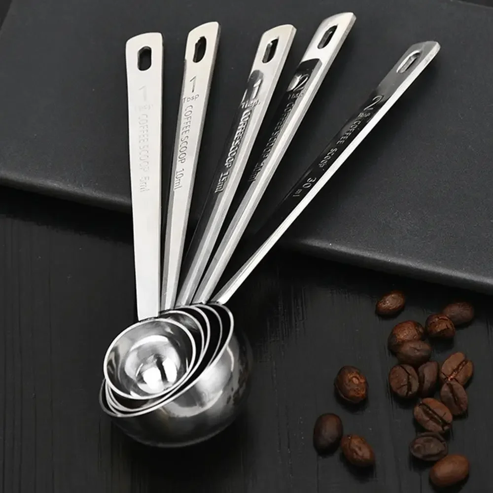 Coffee Scoop Powder Spoon Thicken Stainless Steel Tablespoon Measuring Spoon 5/10/15/20/30ML