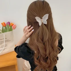 Fashion Transparent Matt Butterfly Hair Claw Clips Women Girls Sweet Solid Hair Clamps Barrettes Ponytail Holder Hair Accessorie