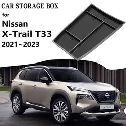 For Nissan X-Trail T33 Accessories Rogue 2021~2023 Car Storage Boxs Armrest Organizer Center Console Container Sundries Packing