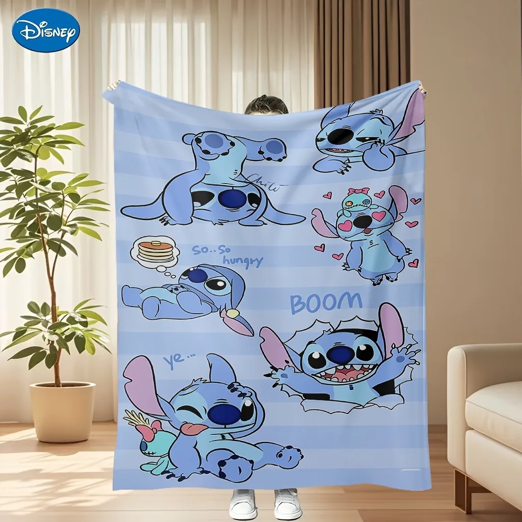 

1PC Disney Stitch Blanket: Adorable & Soft ,Multifunctional blanket suitable for home, outdoor, camping, nap cover blanket.