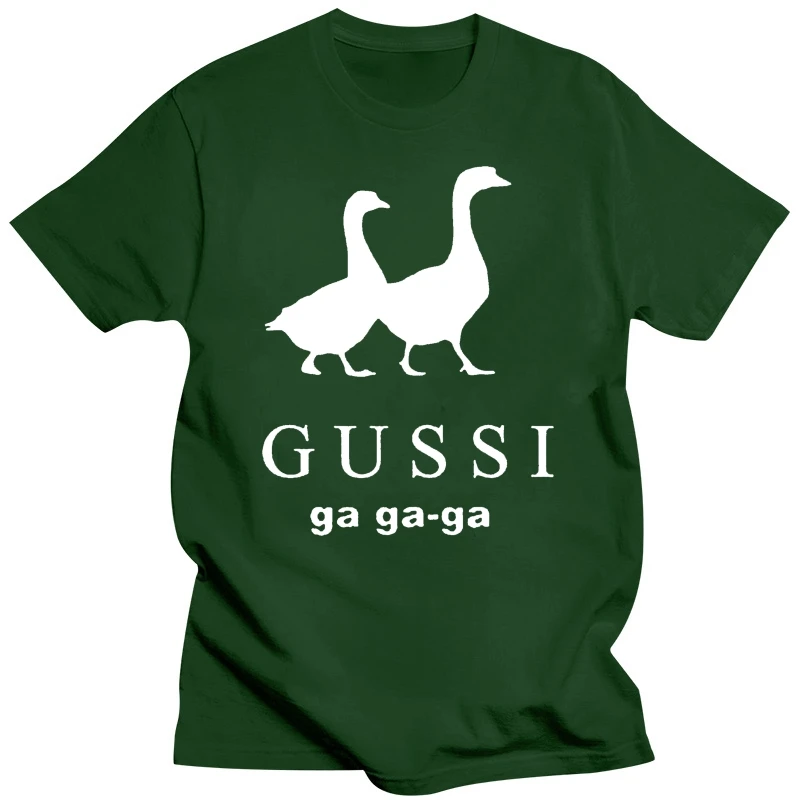 Funny Satirical Brand T-shirt GUSSI Ga Ga Ga Tee Couples Matching Tops Present