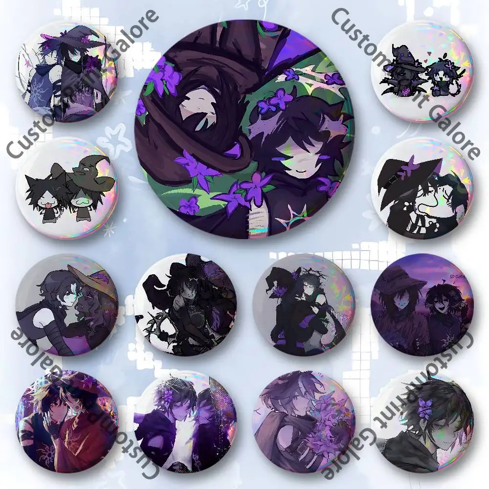 

Azuretime A-Azure T-Two T-Time Badges 58 44 32 75 25 mm Enamel Pin Tinplate Round Brooch Cosplay Nijigen Otaku Culture