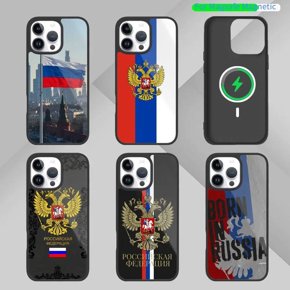 

Russia Flag Phone Case For iPhone17,16,15,14,13,12,11 Plus,Pro Max Magnetic For Magsafe Wireless Charging